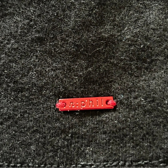 NWT n:philanthropy black half zip hoodie raw hem size M or L - Picture 3 of 4